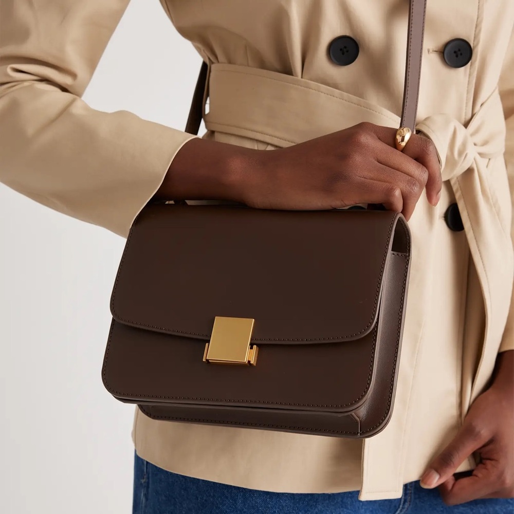 Quince Italian Leather Box Shoulder Bag - Picture 7 of 12